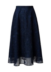 Akris Punto Metallic Embroidered Tulle Skirt