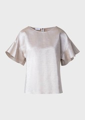 Akris Punto Metallic Linen Canvas Blouse