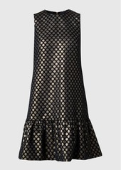 Akris Punto Metallic Polka Dot Jacquard Dress