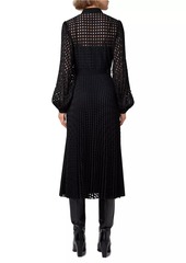 Akris Punto Mix Media Burnout Dot Lace Midi-Dress