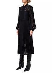 Akris Punto Mix Media Burnout Dot Lace Midi-Dress