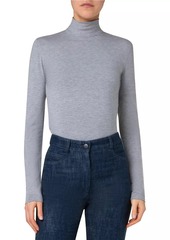 Akris Punto Mélange Jersey Zip Blouse