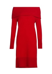 Akris Punto Off-The-Shoulder Wool & Cashmere Knit Dress