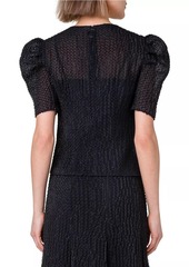 Akris Punto Organza Puff-Sleeve Top