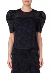 Akris Punto Organza Puff-Sleeve Top