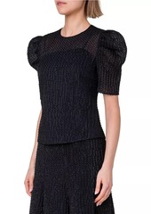 Akris Punto Organza Puff-Sleeve Top