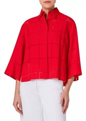 Akris Punto Oversized Grid Blouse