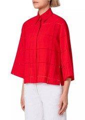 Akris Punto Oversized Grid Blouse