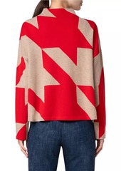 Akris Punto Oversized Houndstooth Boxy Sweater