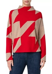 Akris Punto Oversized Houndstooth Boxy Sweater