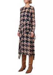 Akris Punto Oversized Houndstooth Drape Dress