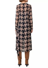 Akris Punto Oversized Houndstooth Drape Dress