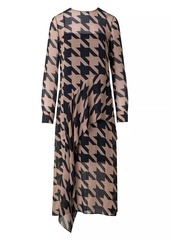 Akris Punto Oversized Houndstooth Drape Dress