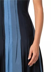 Akris Punto Paneled Tuck A-Line Dress