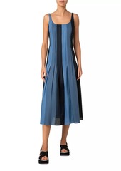 Akris Punto Paneled Tuck A-Line Dress