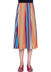 Akris Punto Parasol Striped Cotton Midi Skirt
