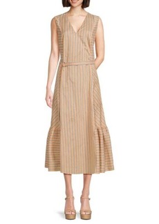 Akris Punto Parasol Striped Midi A-Line Dress