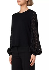 Akris Punto Perforated-Sleeve Wool Sweater