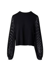 Akris Punto Perforated-Sleeve Wool Sweater