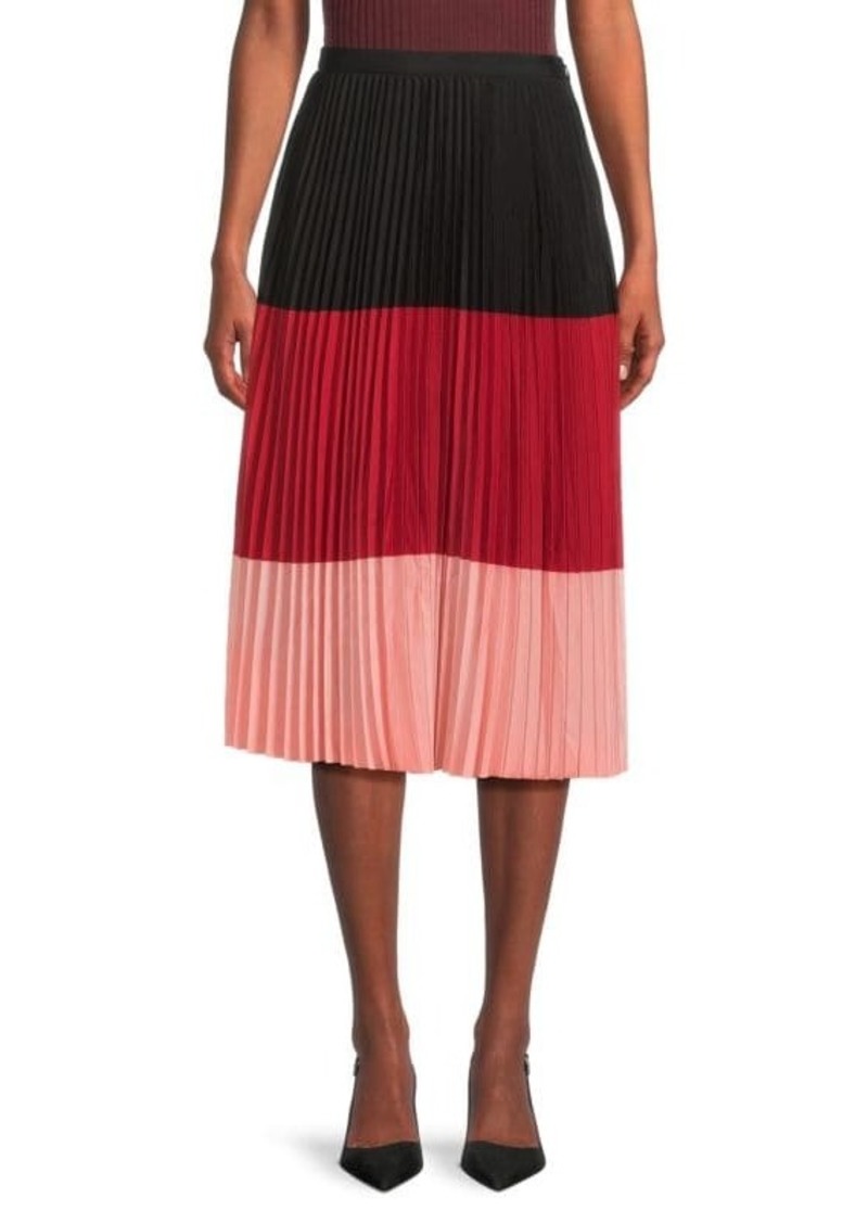 Akris Punto Pleated A Line Midi Skirt