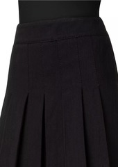 Akris Punto Pleated Stretch Denim Mini Skirt