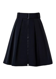 Akris Punto Pleated Taffeta A-Line Miniskirt