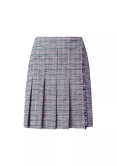 Akris Punto Pleated Tweed Miniskirt