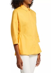 Akris Punto Poplin Three-Quarter-Length Bell Sleeve Blouse