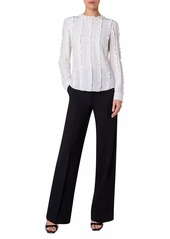 Akris Punto Ruffle Silk Crêpe de Chine Blouse