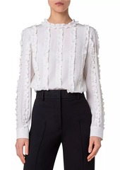 Akris Punto Ruffle Silk Crêpe de Chine Blouse