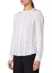 Akris Punto Ruffle Silk Crêpe de Chine Blouse