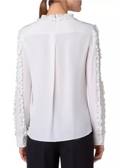 Akris Punto Ruffle Silk Crêpe de Chine Blouse