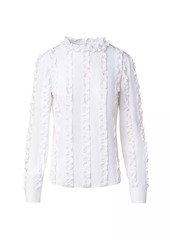 Akris Punto Ruffle Silk Crêpe de Chine Blouse