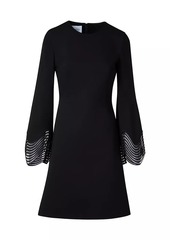 Akris Punto Scalloped Cuff Jersey Minidress