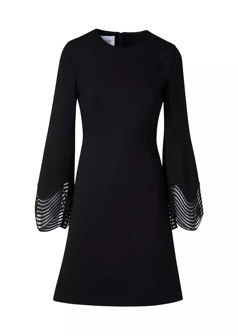 Akris Punto Scalloped Cuff Jersey Minidress