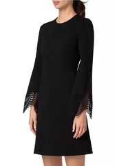 Akris Punto Scalloped Cuff Jersey Minidress