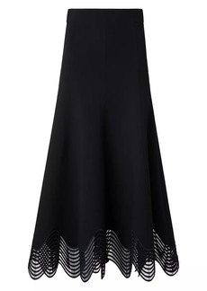 Akris Punto Scalloped Jersey A-Line Midi-Skirt