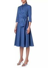 Akris Punto Seersucker Cotton Twist Shirtdress