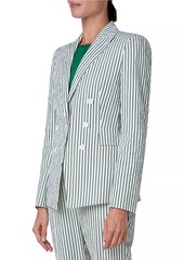 Akris Punto Seersucker Striped Cotton-Blend Blazer