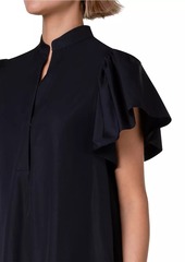 Akris Punto Short-Sleeve Poplin Midi-Dress