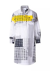 Akris Punto Skyscraper Facade Print Poplin Shirtdress