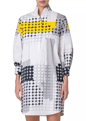 Akris Punto Skyscraper Facade Print Poplin Shirtdress