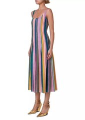 Akris Punto Sleeveless Striped Cotton Midi-Dress