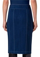 Akris Punto Stretch Denim Knee-Length Skirt