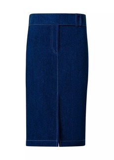 Akris Punto Stretch Denim Knee-Length Skirt