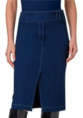 Akris Punto Stretch Denim Knee-Length Skirt