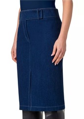 Akris Punto Stretch Denim Knee-Length Skirt