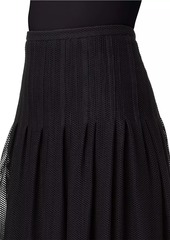 Akris Punto Stretch Mesh A-Line Midi-Skirt