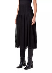 Akris Punto Stretch Mesh A-Line Midi-Skirt