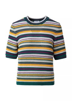 Akris Punto Striped Crochet Knit Top